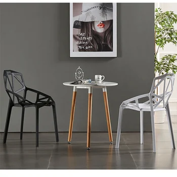 Обеденный стул современная минималистичная кухонная бытовая мебель в скандинавском стиле с толстой пластиковой спинкой, кресло для отдыха, сетчатое красное сиденье для террасы
