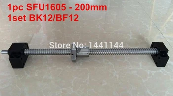 обработанный конец шарикового винта SFU1605-200 мм + 1 комплект опорной детали с ЧПУ BK12/BF12