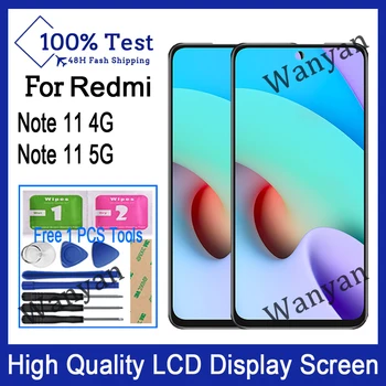 Оригинал Для Redmi Note 11 4G ЖК-дисплей с сенсорным экраном, Дигитайзер для Redmi Note 11 5G ЖК-запчасти для авто