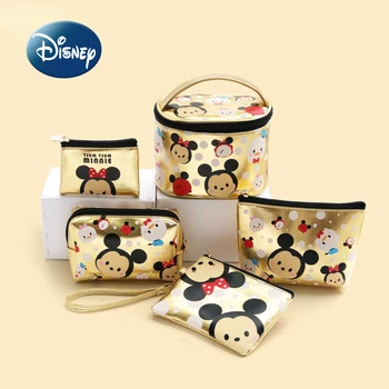 Оригинальная Новая косметичка Disney Mickey, Роскошная брендовая сумка для губной помады, Многофункциональная модная сумка для хранения, Переносная дорожная сумка для стирки