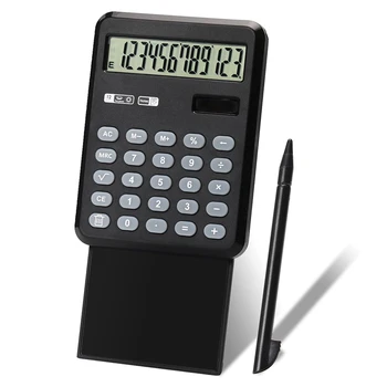Портативный Базовый калькулятор для рукописного ввода с блокнотом, 12 цифр, настольный карманный калькулятор для офиса, домашней школы, черный