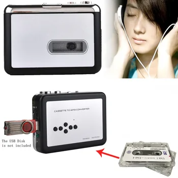 Портативный Кассетный проигрыватель USB Walkman Cassette Tape Music Song Конвертер Аудио в MP3 Плеер Сохранение MP3 файла на USBфлэшнакопитель U