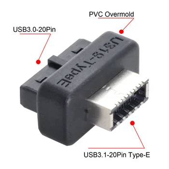 Разъем Jimier USB 3.0 20Pin Разъем USB 3.1 Type-E, разъем на передней панели, ключ-удлинитель Overmold