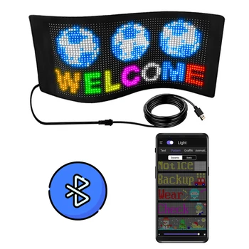 Рекламный светильник со светодиодным дисплеем, Гибкие Складные Прокручивающиеся Вывески, Водонепроницаемое управление приложением Bluetooth, программируемое для бара, автомобильные принадлежности
