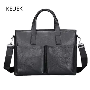 Роскошный дизайнерский портфель, сумки из воловьей кожи, мужская деловая сумка через плечо для компьютера, ретро сумка через плечо 2A