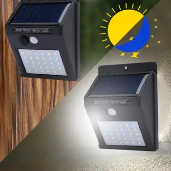 Светодиодный светильник на солнечной батарее с датчиком человеческого тела с датчиком движения, прожекторы на солнечной энергии, Уличный настенный светильник для украшения сада