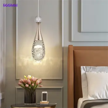 Современная светодиодная подвесная лампа в виде медузы, хрустальный пузырь, подвесные потолочные светильники для спальни, европейская хрустальная люстра.