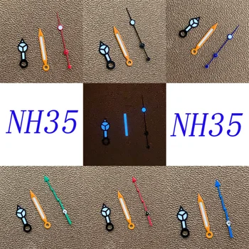 Стрелки часов 8 мм, синие, красные, зеленые, стрелки, синие, светящиеся, подходят для японских механизмов NH35, стрелки для часов, аксессуары для часов