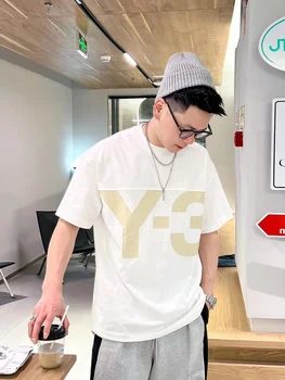 Футболки Y3 Yamamoto Yohji, летняя новая Модная брендовая футболка с коротким рукавом и Принтом, Высококачественная Повседневная универсальная футболка для мужчин