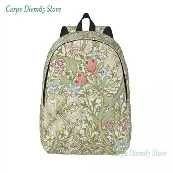 Холщовые рюкзаки William Morris Art для женщин, студентов колледжа, сумка для книг, подходит для 15-дюймовых сумок для ноутбуков с цветочным текстильным рисунком