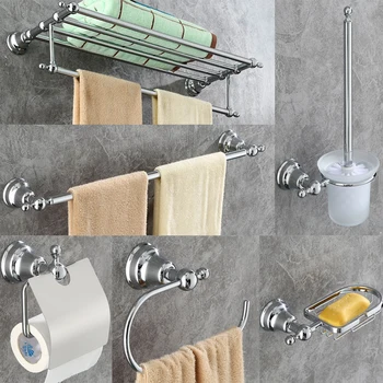 Хромированная подвеска для ванной комнаты DONGKE, Медная вешалка для полотенец, простая европейская вешалка для полотенец, набор подвесного оборудования для ванной комнаты