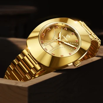 Часы Golden Couple Мужские часы Женские кварцевые часы Женские Водонепроницаемые Роскошные наручные часы Relogio Feminino Повседневные мужские часы