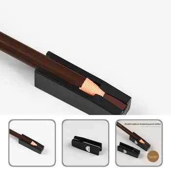 Черная симпатичная точилка для карандашей для бровей с выдвижной линией, Эргономичная точилка для макияжа, компактная для начинающих