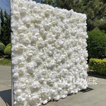 Шелковый Свадебный фон Из Искусственных цветов Занавес Свадебное Украшение Фон Свернутая Стена Из Белых роз