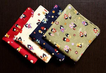 Японские носовые платки хорошего качества, кукольный дизайн, 100% хлопчатобумажная плотная ткань, мужской и женский общий носовой платок в клетку